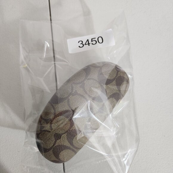 Coach Signature Pattern Hard Eyeglass/Sunglasses Case Beige & Brown - Picture 11 of 11